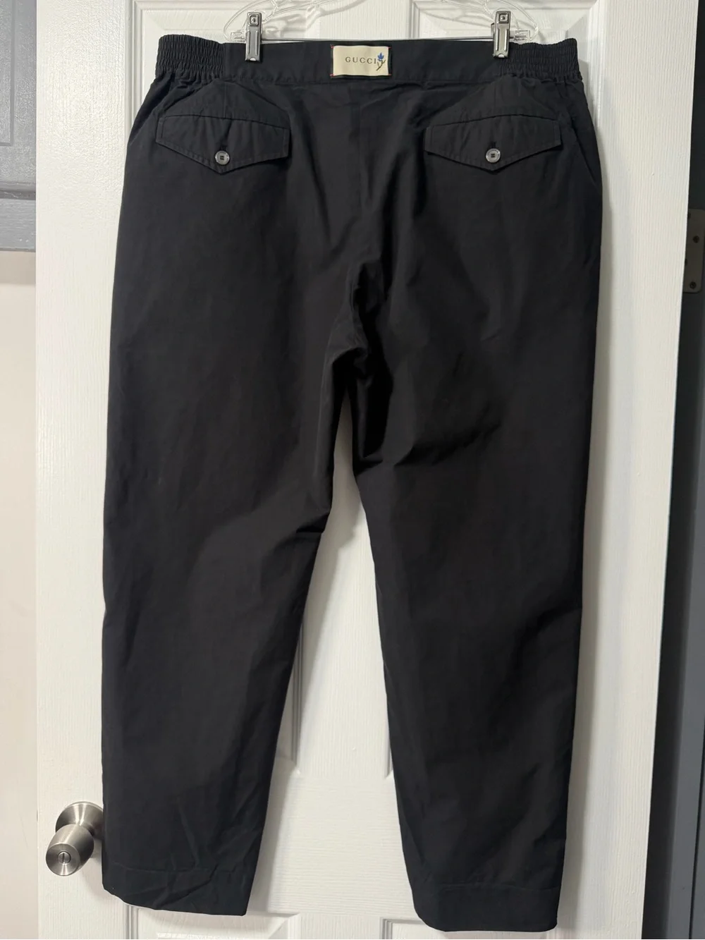 Gucci Men's Gray 100% Cotton Elastic Waist Trousers Pants Size IT 54